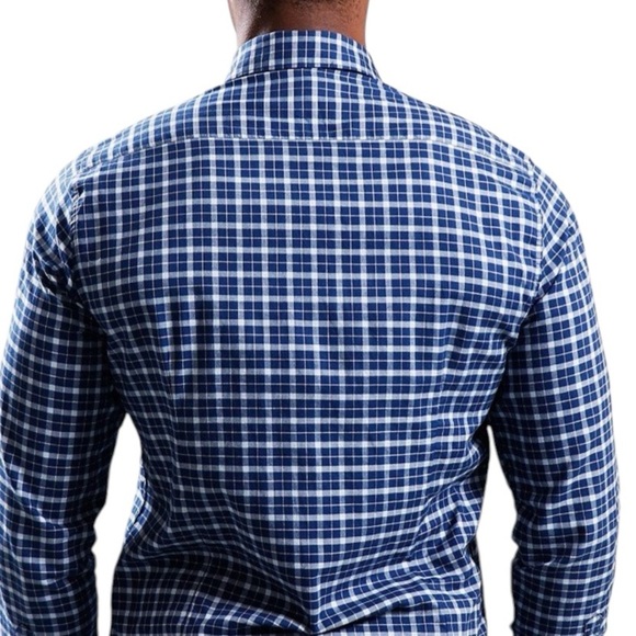 Barbour Howard Tailored Navy and white button down shirt - Picture 2 of 12